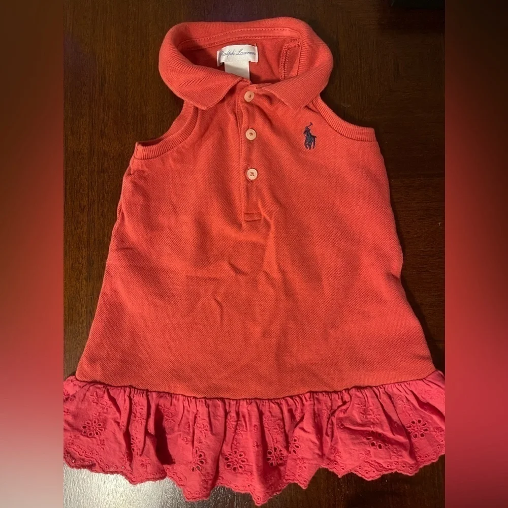 Ralph Lauren | Sleeveless Red Polo Dress | baby girl 9mo